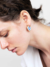 Load image into Gallery viewer, Enamel Earrings - Hana Marble Blue