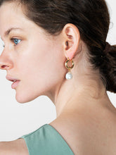 Load image into Gallery viewer, Pearl Hoop Earrings - Sara