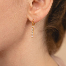 Load image into Gallery viewer, Linear Drop Earrings - Isabella Trio White