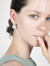 Load image into Gallery viewer, Enamel Earrings - Mini Kinoko Marble Blue