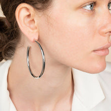 Load image into Gallery viewer, Hoop Earrings - Tia Large Silver