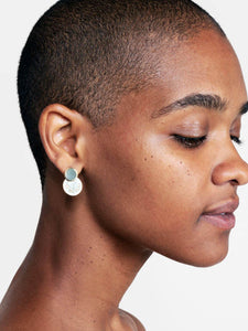 Enamel Earrings - Mini Kinoko Marble Gold