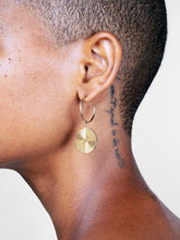 Load image into Gallery viewer, Gold Coin Hoops - Michelle Earrings
