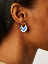 Load image into Gallery viewer, Enamel Earrings - Hana Marble Blue
