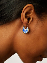 Load image into Gallery viewer, Enamel Earrings - Hana Marble Blue
