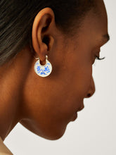 Load image into Gallery viewer, Enamel Earrings - Hana Marble Blue
