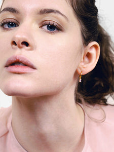 Linear Drop Earrings - Isabella Solo Pink