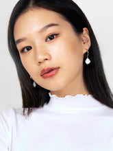 Load image into Gallery viewer, Small Pearl Hoop Earrings - Nuria
