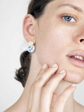 Load image into Gallery viewer, Enamel Earrings - Mini Kinoko Marble Blue
