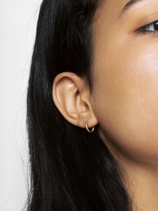 14K Gold Earrings - Mini Twisted Hoops