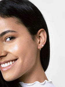 14K Gold Earrings - Mini Twisted Hoops