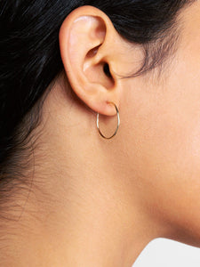 14K Gold Hoop Earrings - Medium Hoops