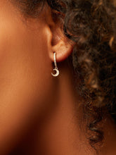 Load image into Gallery viewer, Crescent Moon Huggie Hoops - Celeste
