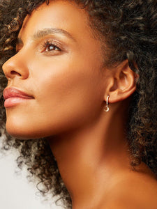 Crescent Moon Huggie Hoops - Celeste
