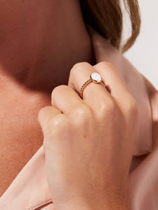 Adjustable Moonstone Ring - Rose