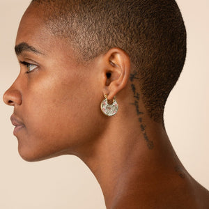 Enamel Earrings - Hana Marble Pink