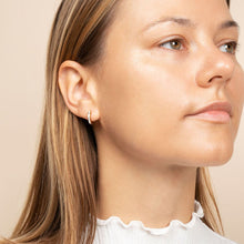 Load image into Gallery viewer, Enamel Huggie Hoops - Jenny Off White
