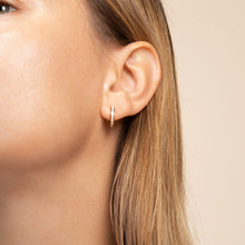 Load image into Gallery viewer, Enamel Huggie Hoops - Jenny Off White
