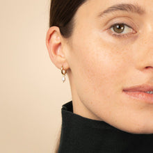 Load image into Gallery viewer, Pearl Huggie Hoops - Frida
