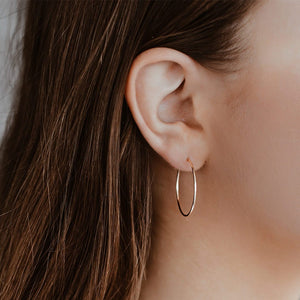 14K Gold Hoop Earrings - Large Hoops