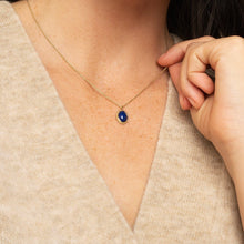Load image into Gallery viewer, Gemstone Oval Necklace - Axel Lapis Lazuli
