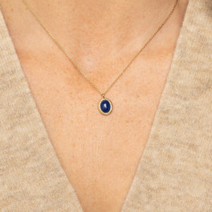 Gemstone Oval Necklace - Axel Lapis Lazuli