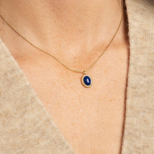 Gemstone Oval Necklace - Axel Lapis Lazuli