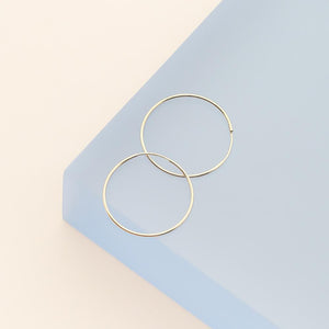 14K Gold Hoop Earrings - Medium Hoops